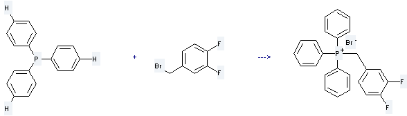 3,4-Difluorobenzyl bromide is used to produce (3,4-difluoro-benzyl)-triphenyl-phosphonium; bromide by alkylation reaction with triphenylphosphane.
